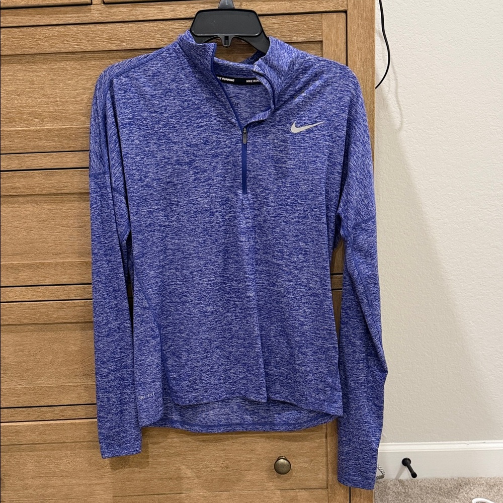 Nike Women's Heathered Blue Quarter-Zip Sweatshirt